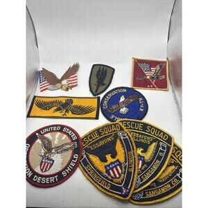 Vintage Mixed Lot of 9 Misc Eagle Themed Patches